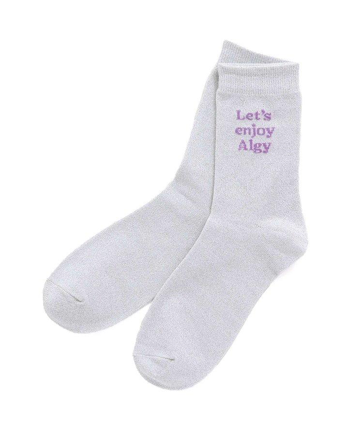 3P對象 閃亮字母針織長筒襪