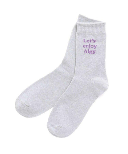 3P對象 閃亮字母針織長筒襪