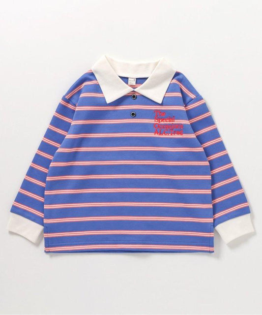 帶領口的多色條紋T恤