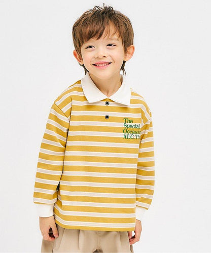 帶領口的多色條紋T恤