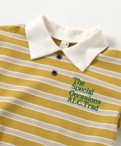 帶領口的多色條紋T恤