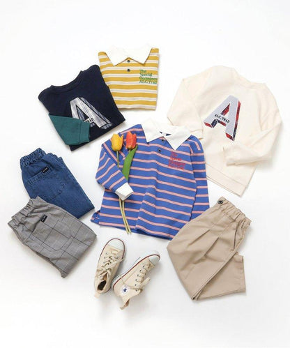 帶領口的多色條紋T恤