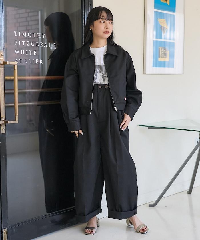 聯名 帶吊帶 大口袋2褶縐布褲