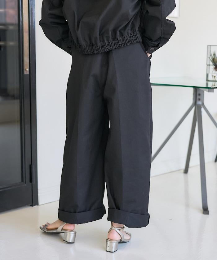 聯名 帶吊帶 大口袋2褶縐布褲