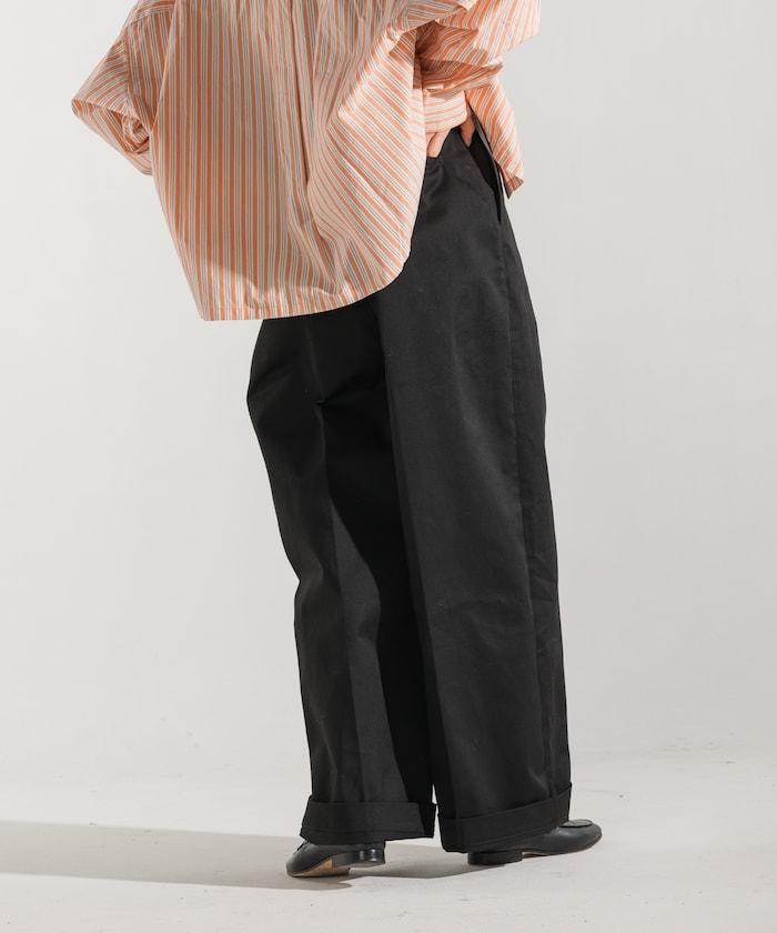 聯名 帶吊帶 大口袋2褶縐布褲