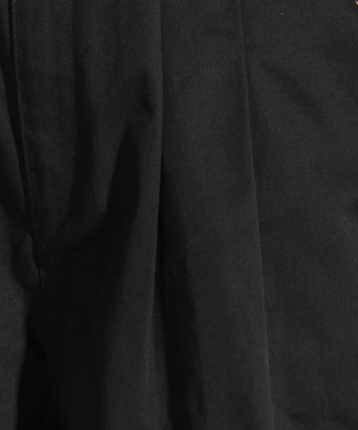 聯名 帶吊帶 大口袋2褶縐布褲