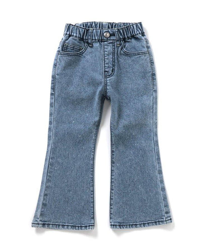 化學處理過的喇叭褲牛仔褲 十分褲長