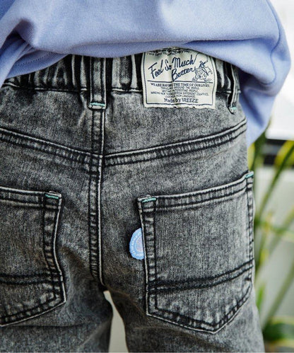 化學處理過的喇叭褲牛仔褲 十分褲長