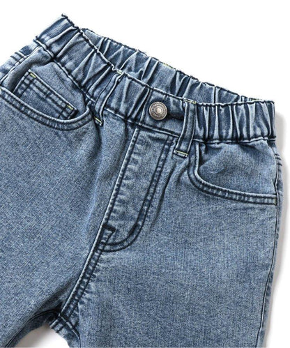 化學處理過的喇叭褲牛仔褲 十分褲長