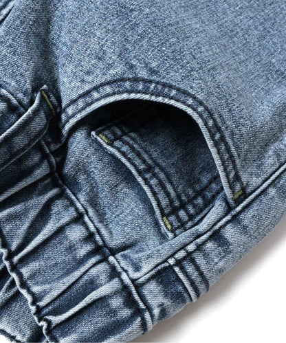 化學處理過的喇叭褲牛仔褲 十分褲長