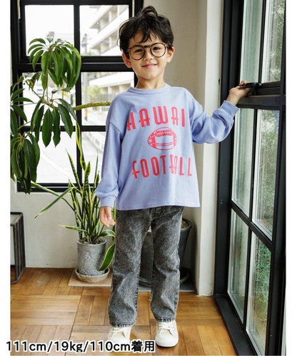 化學處理過的喇叭褲牛仔褲 十分褲長