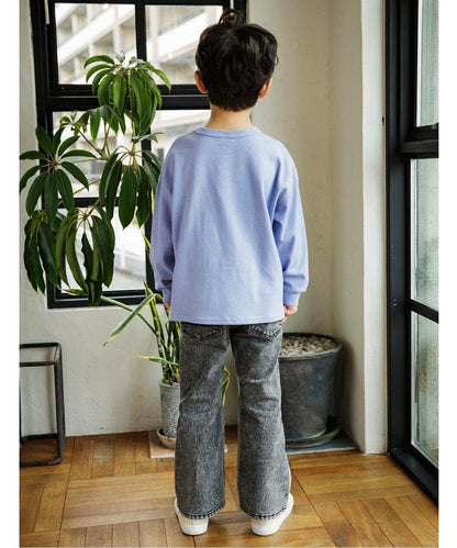 化學處理過的喇叭褲牛仔褲 十分褲長