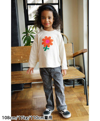 化學處理過的喇叭褲牛仔褲 十分褲長