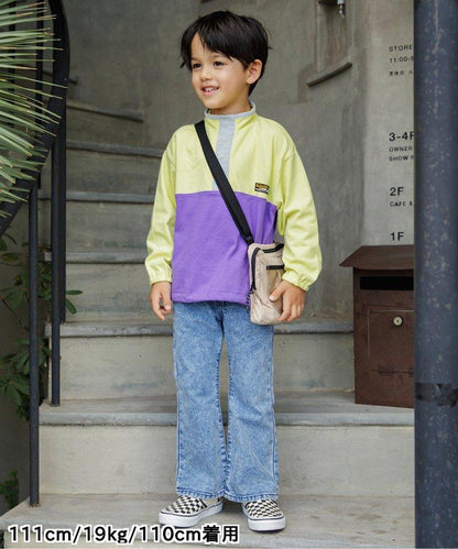 化學處理過的喇叭褲牛仔褲 十分褲長