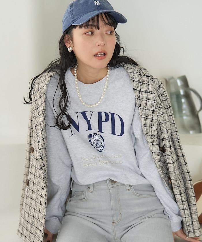 NYC 刺繡印花長袖T恤