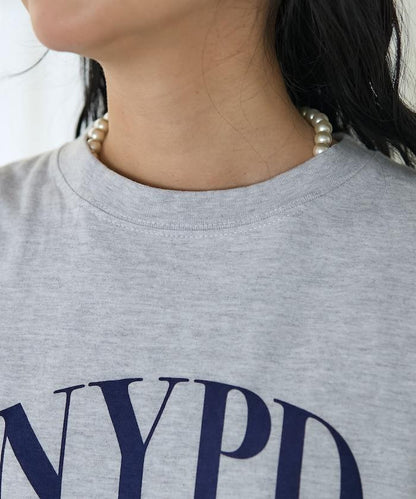 NYC 刺繡印花長袖T恤
