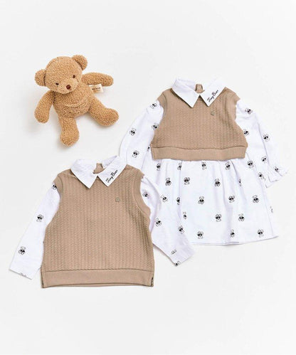 小熊連帽背心襯衫