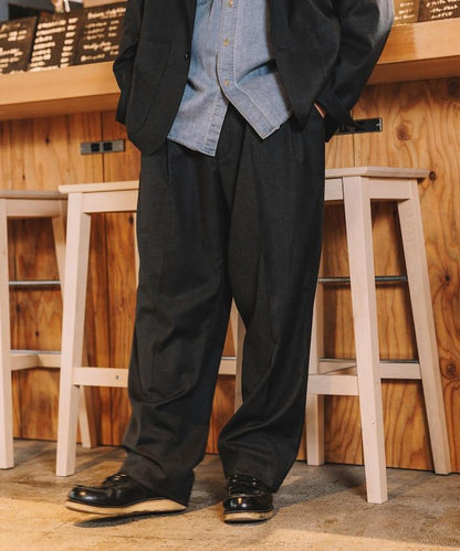 SMU PT-38 裝配 2褶 寬鬆 TR 褲