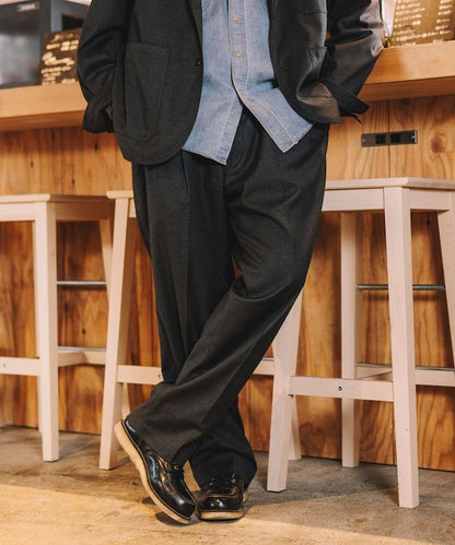 SMU PT-38 裝配 2褶 寬鬆 TR 褲