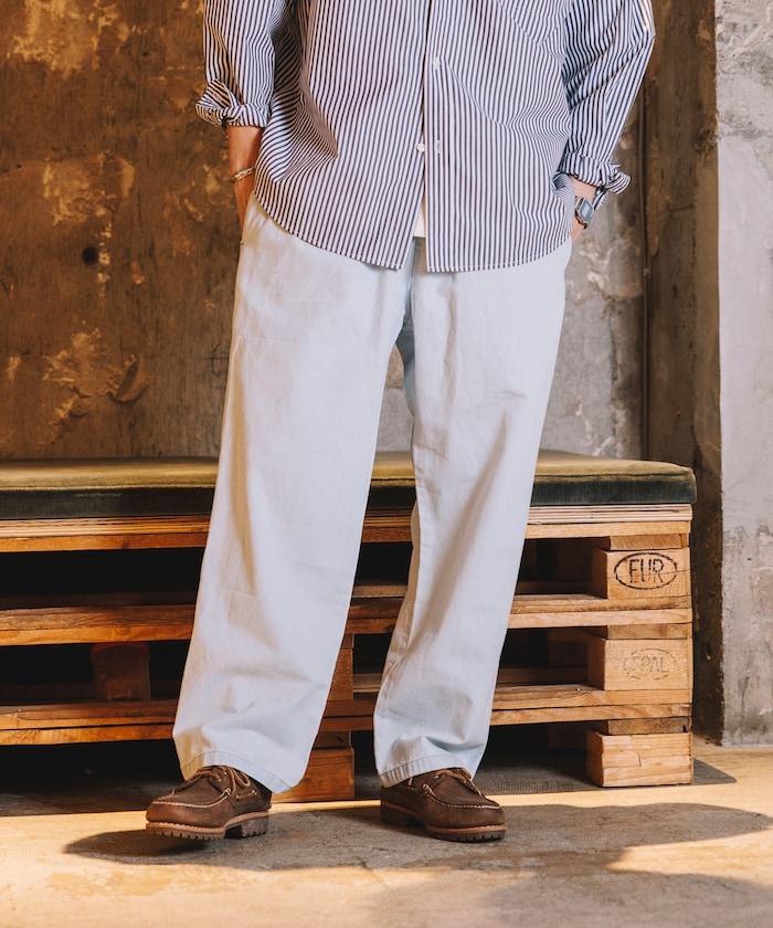 版 寬鬆牛仔廚師褲