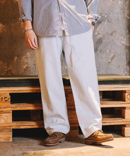 版 寬鬆牛仔廚師褲