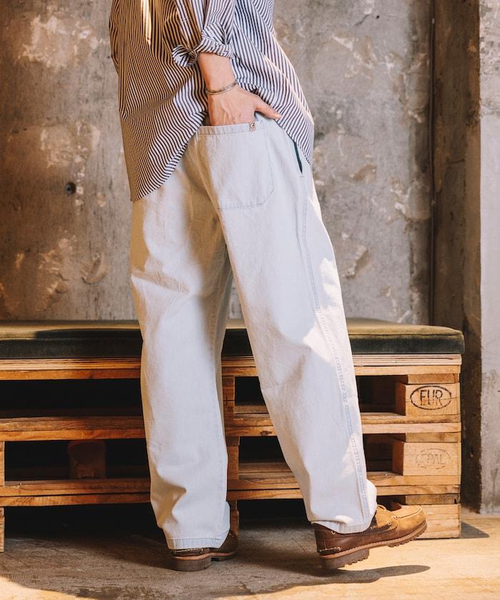 版 寬鬆牛仔廚師褲