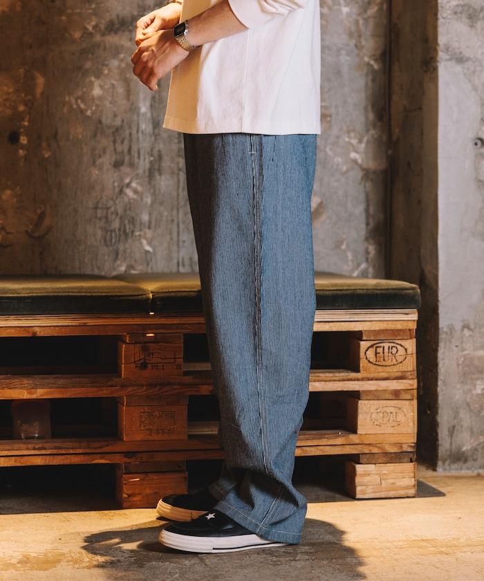 版 寬鬆牛仔廚師褲