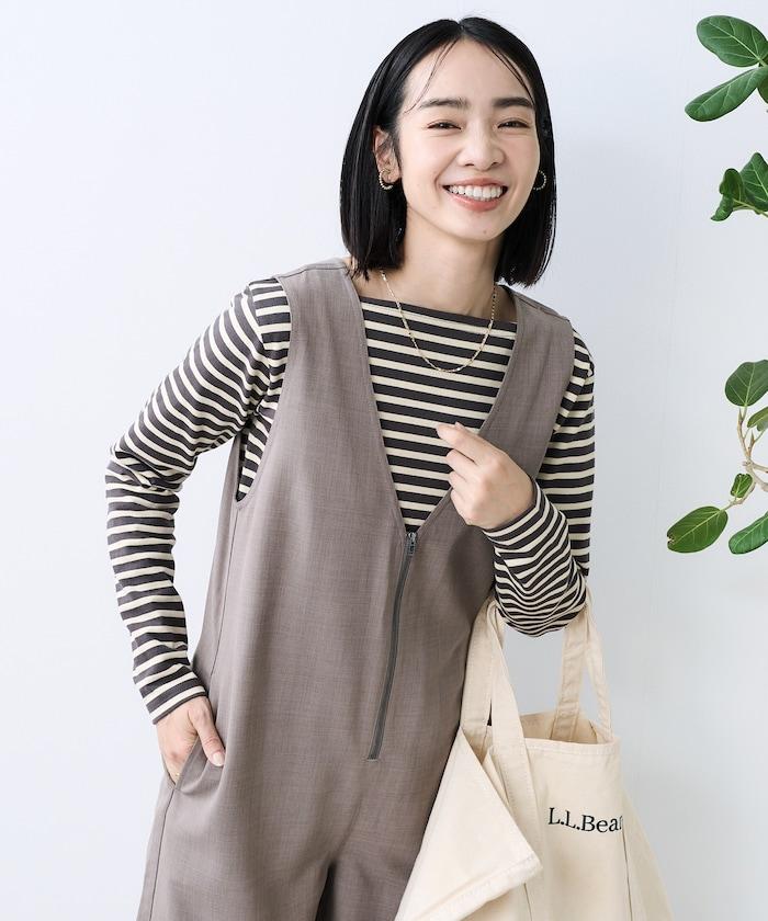 亞麻觸感連體褲