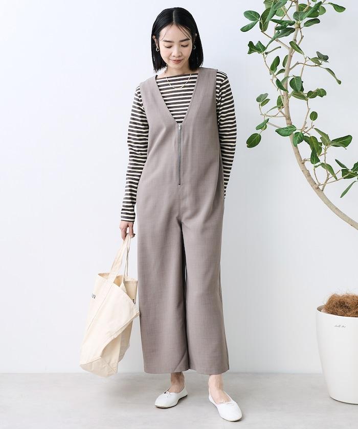 亞麻觸感連體褲