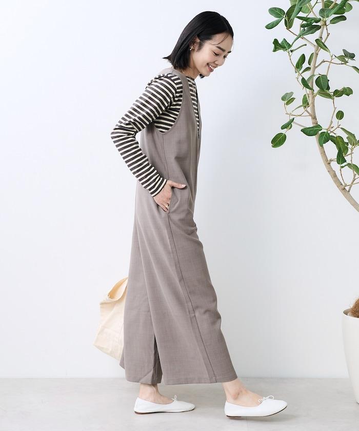 亞麻觸感連體褲