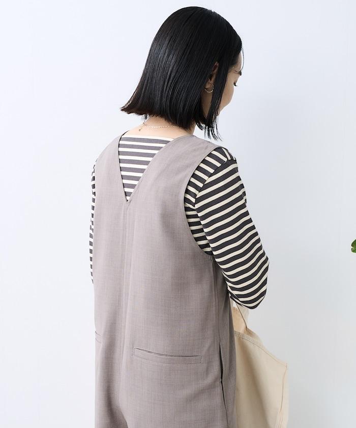 亞麻觸感連體褲