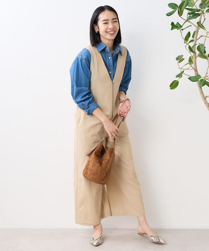 亞麻觸感連體褲