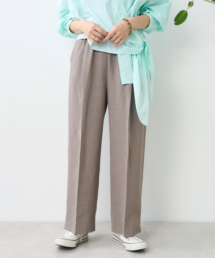 亞麻觸感 褶皺 寬鬆褲