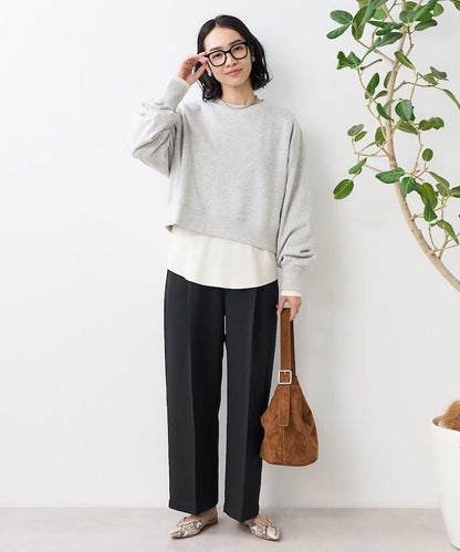 亞麻觸感 褶皺 寬鬆褲