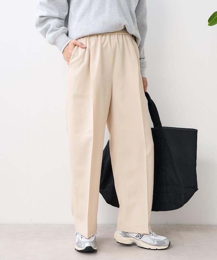 亞麻觸感 褶皺 寬鬆褲