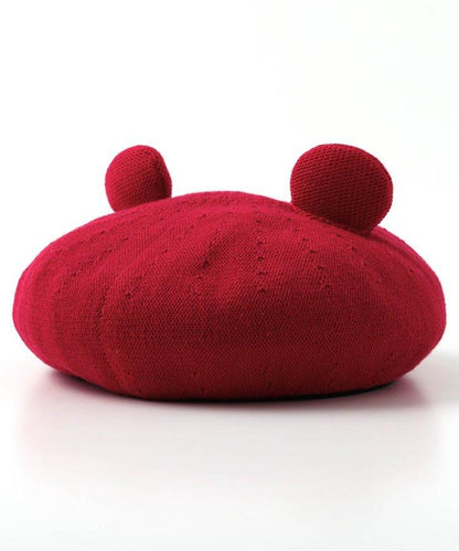 小熊耳朵款羊毛貝雷帽