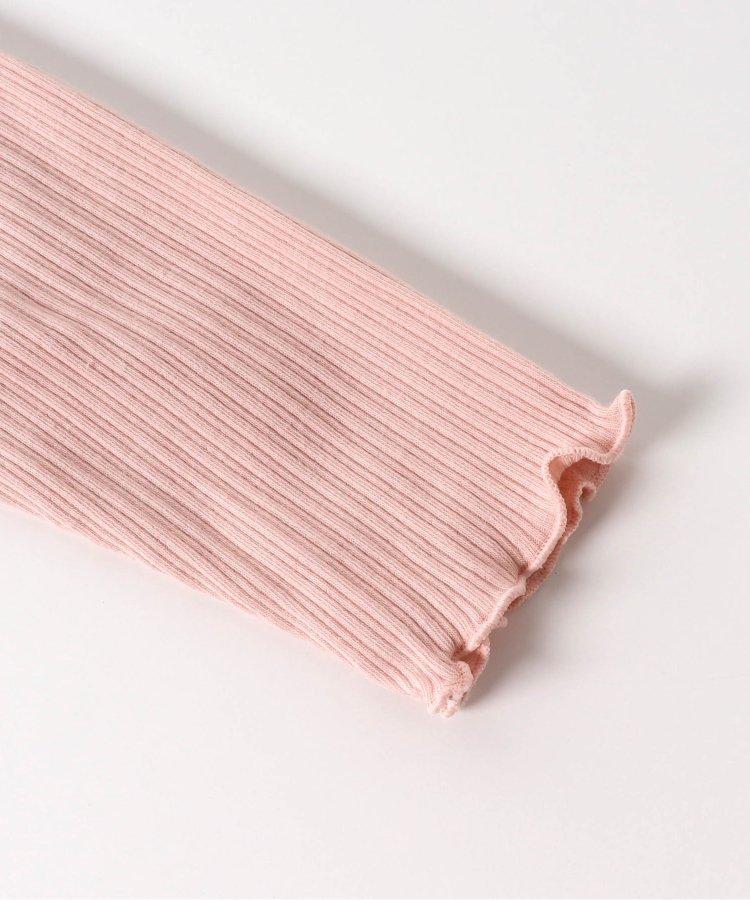 肩蝴蝶結花邊對接上衣