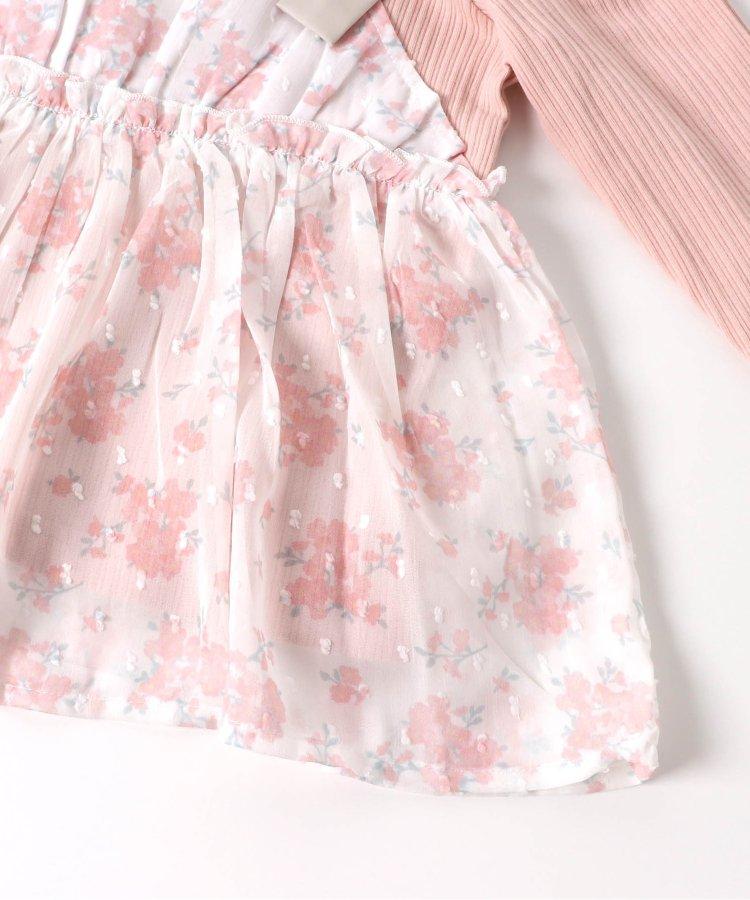 肩蝴蝶結花邊對接上衣