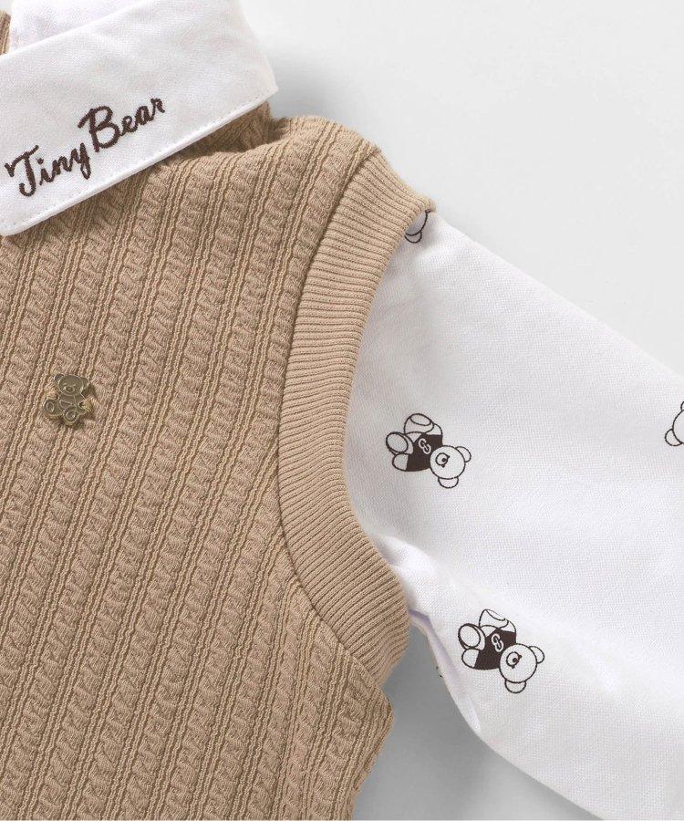 小熊連帽背心襯衫