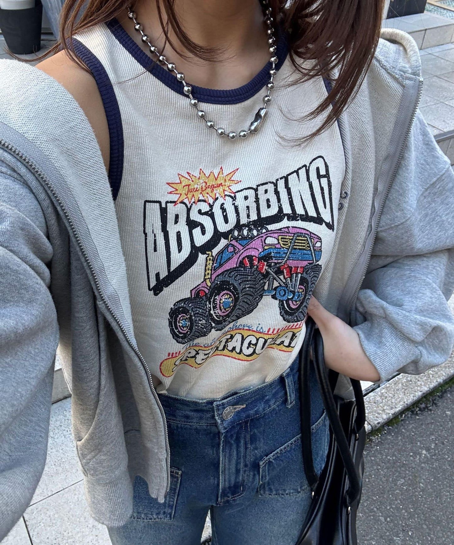 配色拼接織帶標誌背心