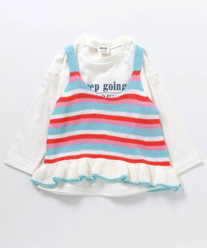 【2件套】針織馬甲短袖T-shirt