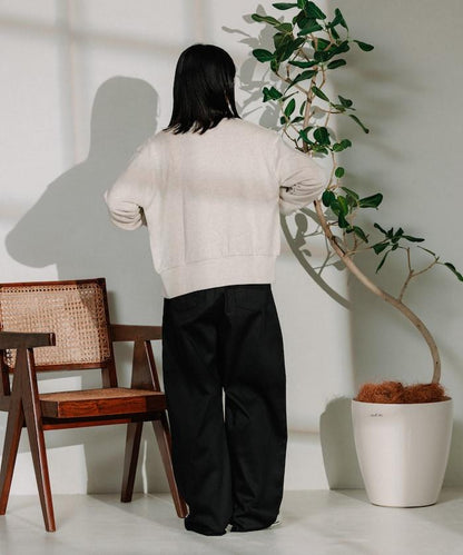 聯名 繫帶鬆緊褶襉褲