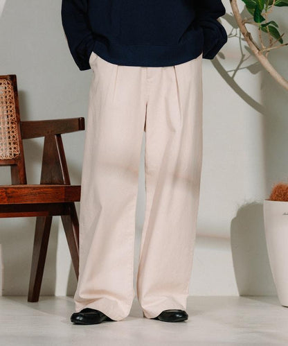 聯名 繫帶鬆緊褶襉褲