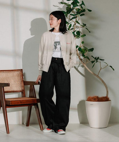 聯名 繫帶鬆緊褶襉褲