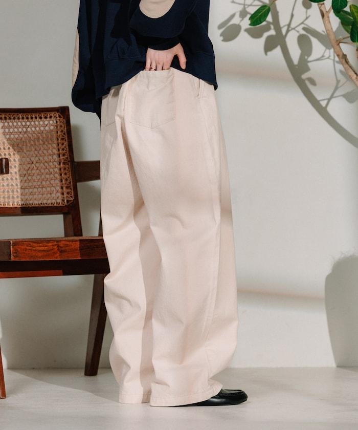 聯名 繫帶鬆緊褶襉褲