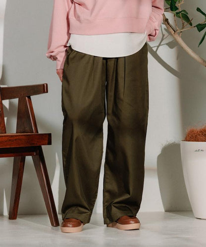 聯名 繫帶鬆緊褶襉褲