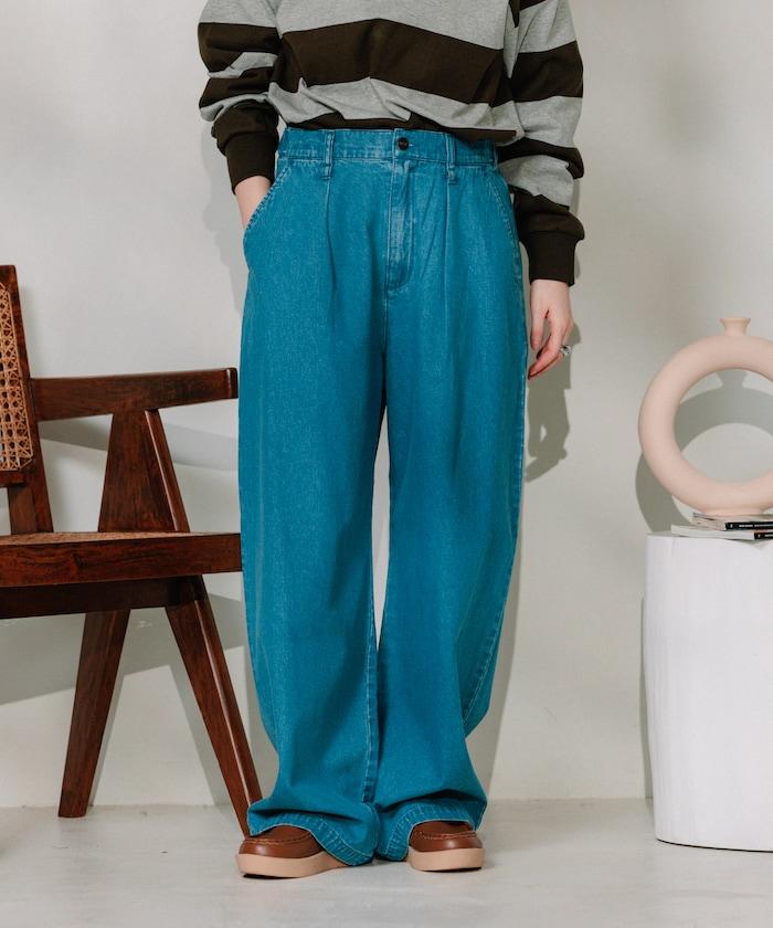 聯名 繫帶鬆緊褶襉褲