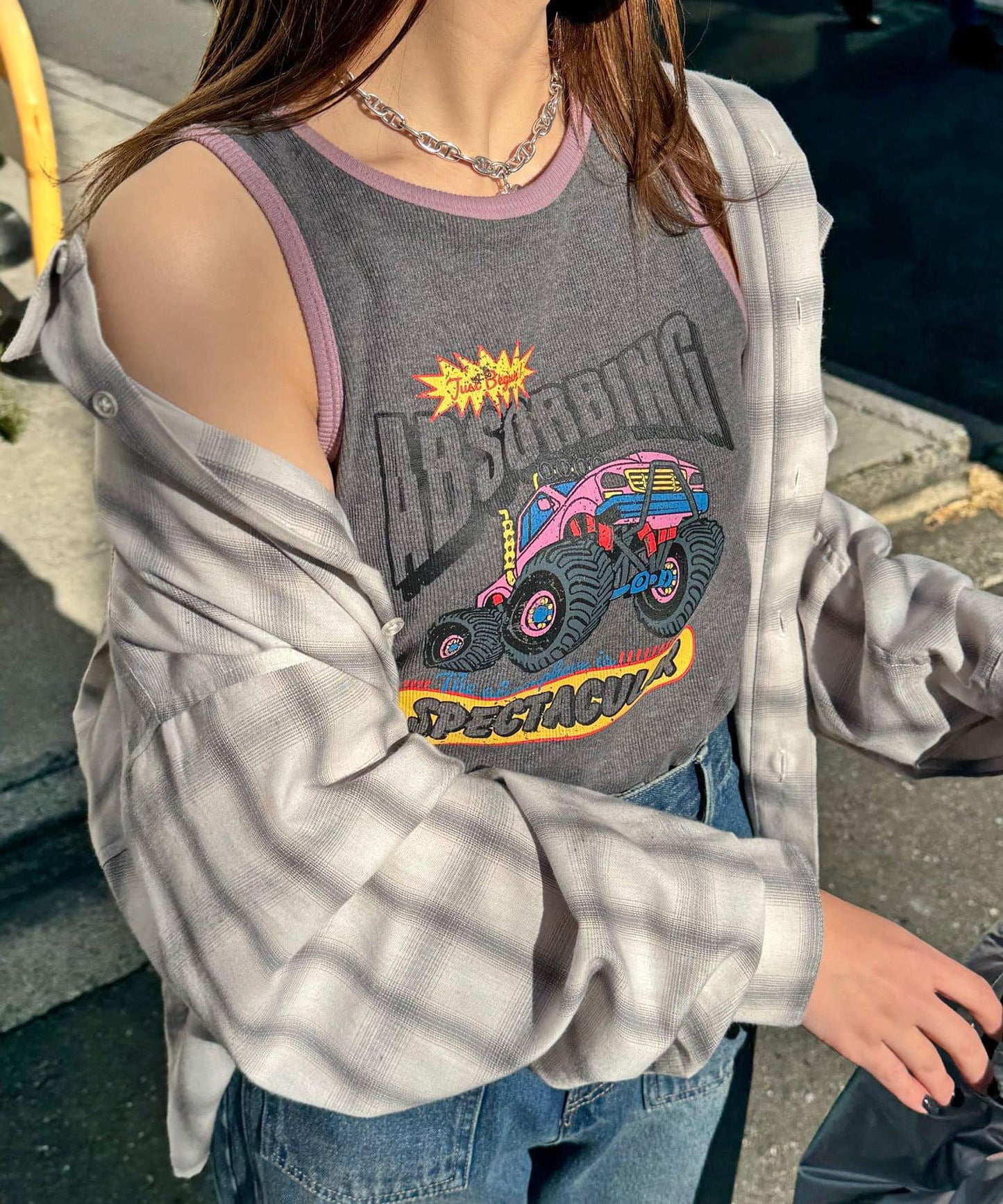 配色拼接織帶標誌背心