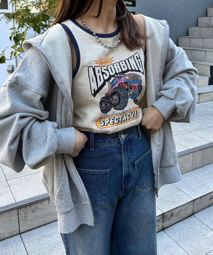 配色拼接織帶標誌背心