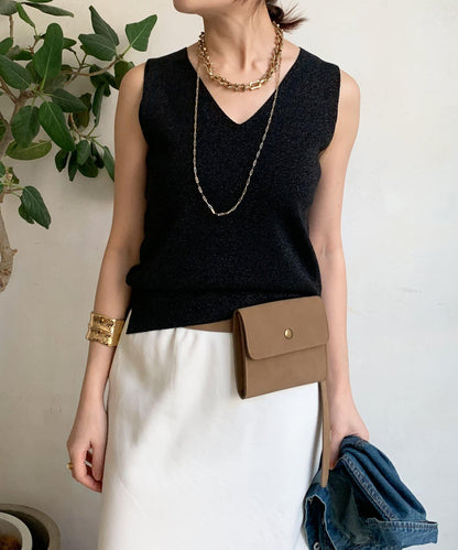 前後兩用閃亮網眼坦克衫